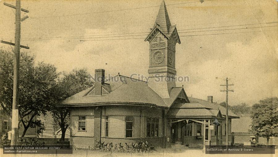 Postcard: Boston & Maine Railroad Station, Fitchburg Division, Marlboro, Massachusetts